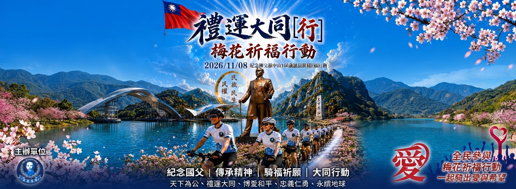 2026禮運大同【行】 梅花祈福動 紀念國父孫中山160歲誕辰騎福行動